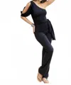 Mapalé Katie One Shoulder Jumpsuit In Black In Black