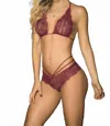 Mapalé Kendall Two Piece Bra Set In Burgundy In Purple