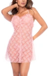 Mapalé Mapale Lace Babydoll Chemise & Thong Set