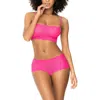 Mapalé Mapale Lace Bralette & Boyshorts Set In Hot Pink