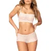 Mapalé Mapale Lace Bralette & Boyshorts Set In Ivory