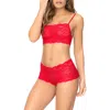 Mapalé Mapale Lace Bralette & Boyshorts Set In Red