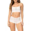 Mapalé Mapale Lace Bralette & Boyshorts Set In White