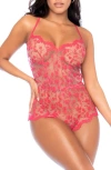 Mapalé Mapale Lace Romper In Cherry