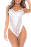 Mapalé Mapale Lace-up Underwire Bodysuit In White
