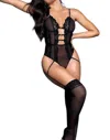 Mapalé Luxury Teddy Bodysuit In Black In Black