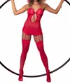 Mapalé Maggie Laced-up Lingerie Babydoll In Red In Red