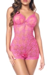Mapalé Mapale Open Crotch Teddy In Pink