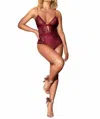 Mapalé Sofia Floral Bodysuit In Burgundy In Burgundy