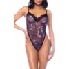 Mapalé Mapale Strappy Floral Mesh Teddy In Night Butterfly