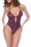 Mapalé Mapale Strappy Mesh Teddy In Mulberry