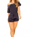 Mapalé Summer Open-back Romper In Navy In Blue