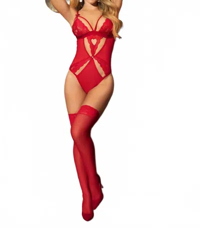 Mapalé Theodora Teddy Lingerie Bodysuit In Red