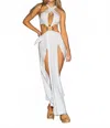 Mapalé White Criss Cross Long Beach Maxi Dress In White