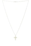Maple Cross Chain Necklace In Silver 925 & Mother Of Pearl