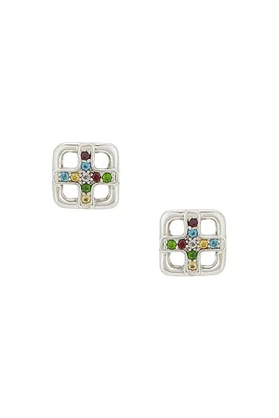Maple Cross Earrings In Silver 925 & Topaz