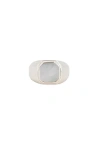 Maple Duppy Signet Ring In Silver 925 & Mother Of Pearl