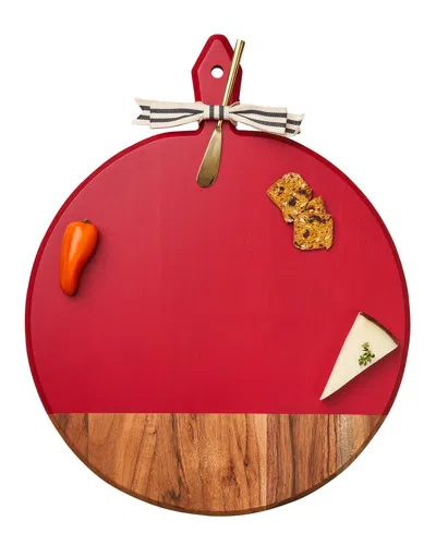 Maple Leaf At Home 20x16 Acacia Heirloom Board & Spreader In Red