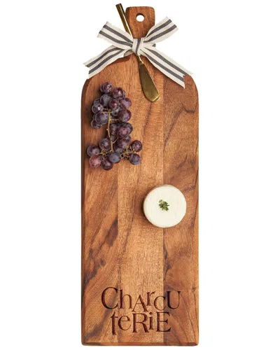 Maple Leaf At Home Charcuterie Stacked Acacia Bevel Board With Spreader