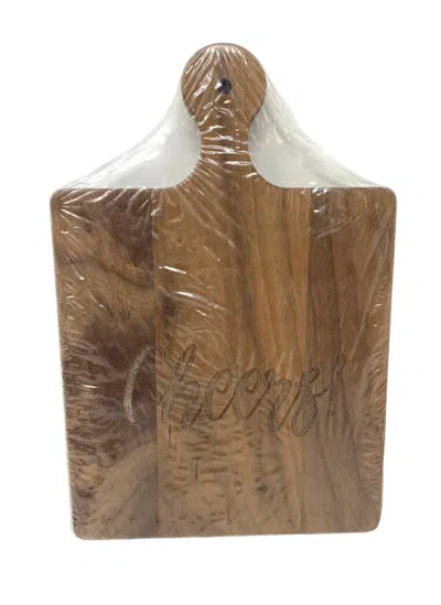 Maple Leaf At Home Cheers! Wood Cheeseboard In Walnut In Brown