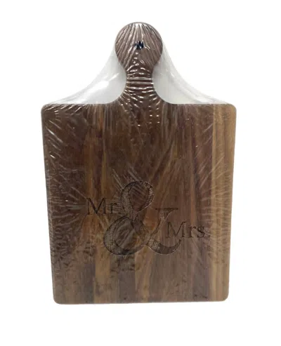 Maple Leaf At Home Mr. & Mrs. Wood Cheeseboard In Walnut In Brown