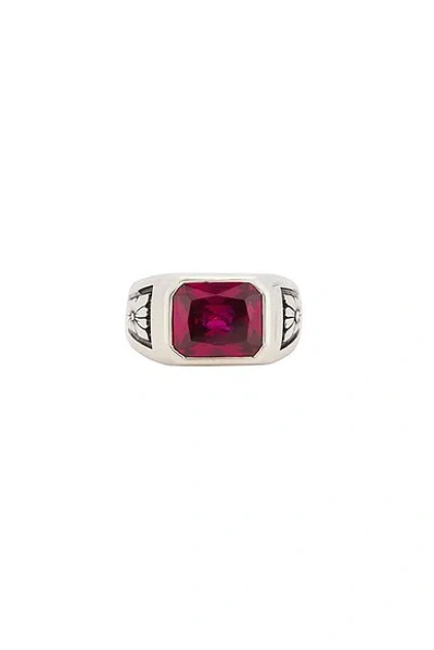 Maple Midnight Ring Slim In Silver 925 & Ruby