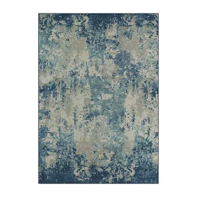 Maples Abstract Stone 5'x7' Rectangular Indoor Area Rug In Beige