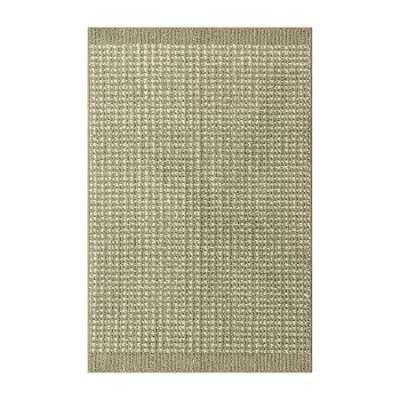 Maples Banded Grid Gray Indoor Rectangular Accent Rug