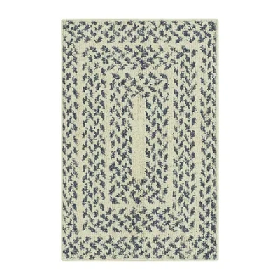 Maples Blue Braided Squares Indoor Rectangular Accent Rug