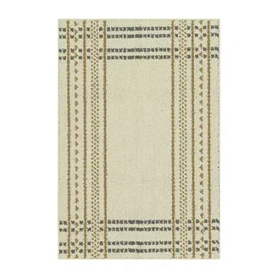 Maples Border Plaid Indoor Rectangular Accent Rug In Sand