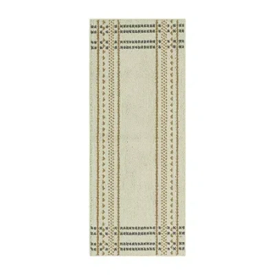 Maples Border Plaid Indoor Rectangular Runner In Sand