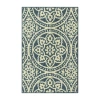 Maples Circle Medallion Blue Indoor Rectangular Accent Rug In Blue
