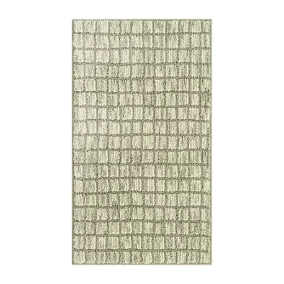 Maples Grid Indoor Rectangular Accent Rug In Gray