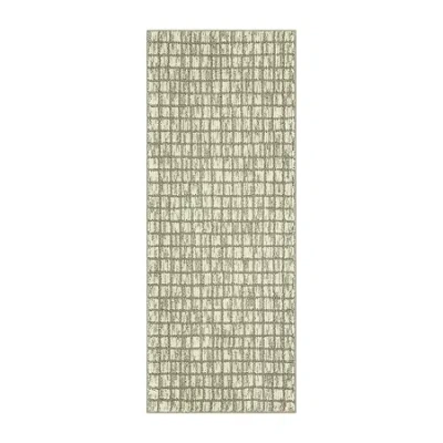 Maples Grid Indoor Rectangular Runner In Gray