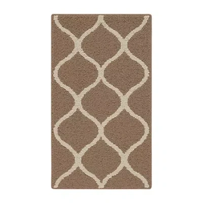 Maples Lattice Washable Skid Resistant Indoor Rectangular Accent Rug In Sand