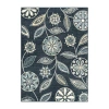 Maples Modern Floral Collection Skid Resistant Indoor Rectangular Area Rug In Blue