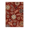 Maples Modern Floral Collection Skid Resistant Indoor Rectangular Area Rug In Red