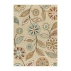 Maples Modern Floral Collection Skid Resistant Indoor Rectangular Area Rug In Sand