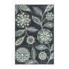 Maples Modern Floral Collection Washable Skid Resistant Indoor Rectangular Accent Rug In Blue