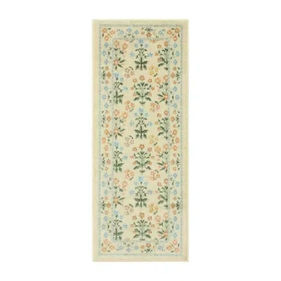 Maples Multi Floral Ivory Indoor Rectangular Runner In Sand