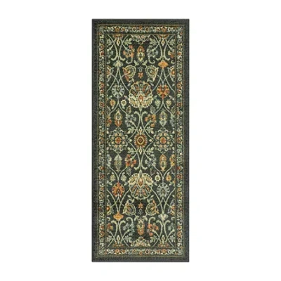Maples Persian Navy Floral Indoor Rectangular Runner In Blue
