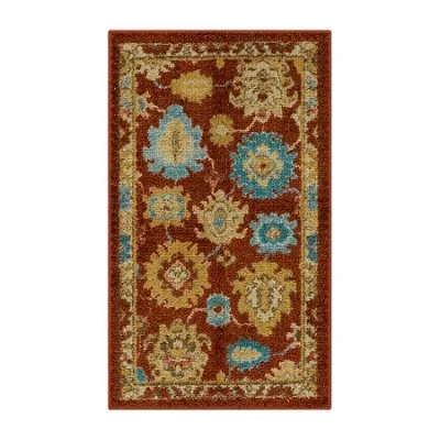 Maples Persian Red Floral Indoor Rectangular Accent Rug