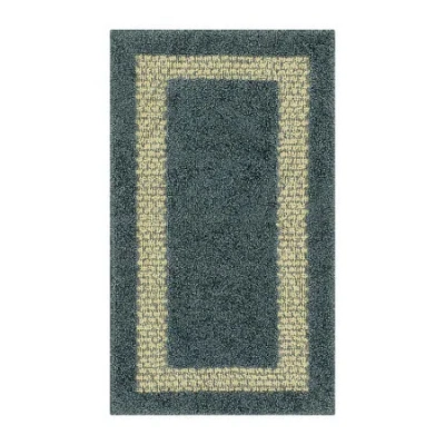 Maples Solid Cut And Loop Indoor Rectangular Accent Rug In Blue