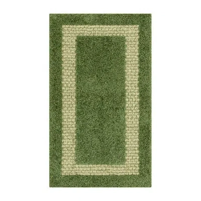 Maples Solid Cut And Loop Indoor Rectangular Accent Rug In Green