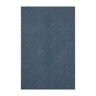 Maples Textured Solid Weave Indoor Rectangular Accent Rug In Blue