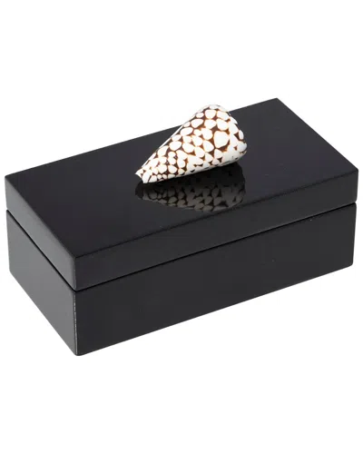 Mapleton Drive Medium Black Lacquer Box In Gold