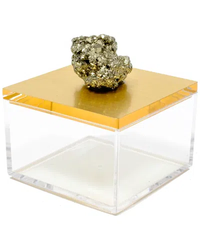 Mapleton Drive Metallic Gold Gem Box In Burgundy