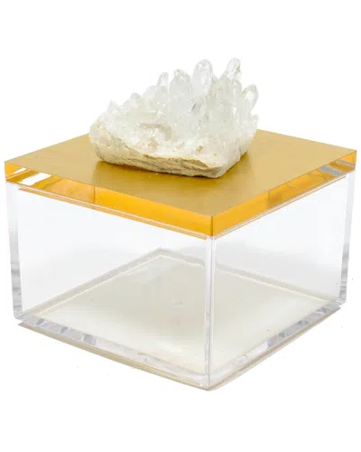 Mapleton Drive Metallic Gold Gem Box In White