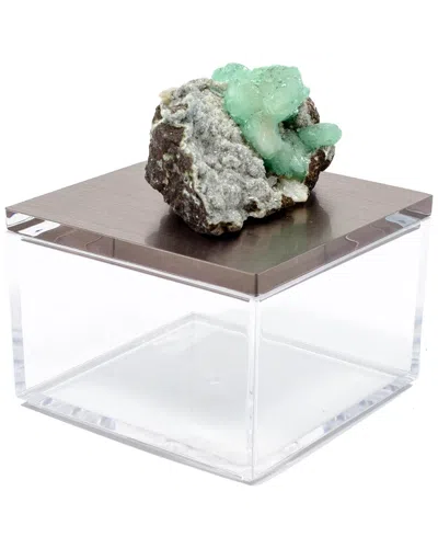 Mapleton Drive Metallic Gun Metal Gem Box In Transparent