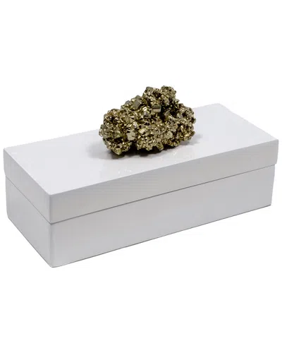 Mapleton Drive Small White Lacquer Box In Green